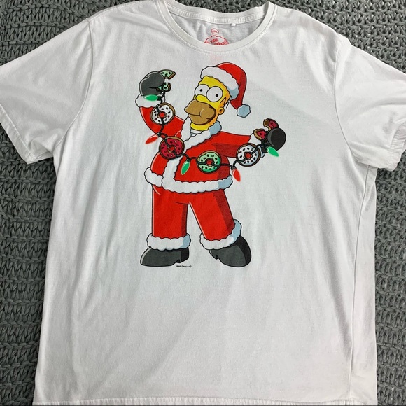 Homer Simpson The Simpsons Christmas T-shirt Mens 4XL. - Picture 4 of 7